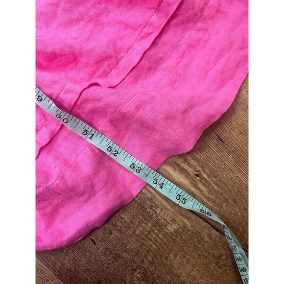 Quince European Linen Tiered Maxi Dress Lined Pink Women's L Cinch Waist - Picture 11 of 12